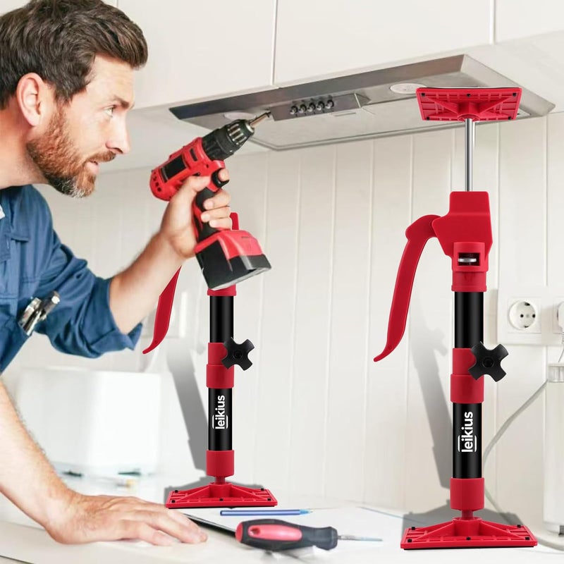 Leikius Steel Cabinet Jacks for Installing Cabinets,Adjustable 3rd Hand Quick Support Rod,Telescopic Support Pole,12.4-23.6" Third Hand Tools Support Pole,132LB Load Cabinet Installation Jacks - Image 4